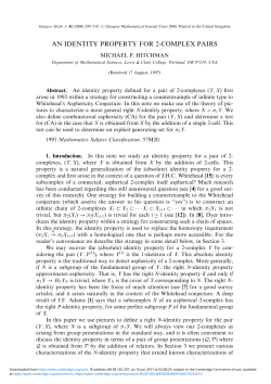 an identity property for 2-complex pairs