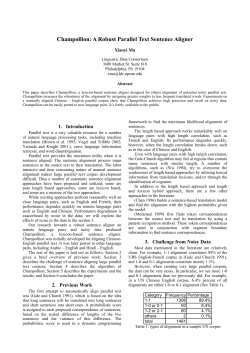 Champollion: A Robust Parallel Text Sentence Aligner