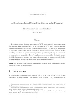 A Branch-and-Bound Method for Absolute Value Programs1 1