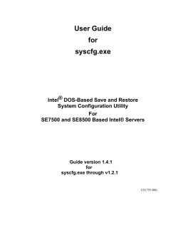 User Guide for syscfg.exe Intel&reg; DOS