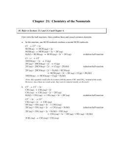 Chapter 21: Chemistry of the Nonmetals