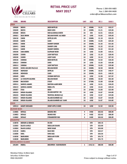 Price List - Caribbean Cellars