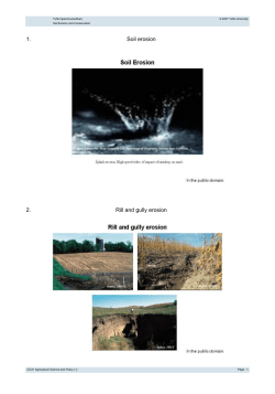 1. Soil erosion 2. Rill and gully erosion