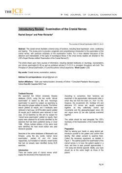 Introductory Review Examination of the Cranial Nerves