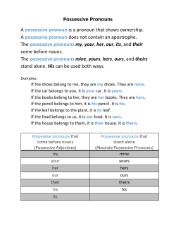 Possessive Pronouns
