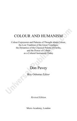 COLOUR AND HUMANISM Don Pavey