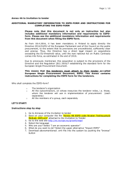 Annex 4A to Invitation to tender ADDITIONAL MANDATORY