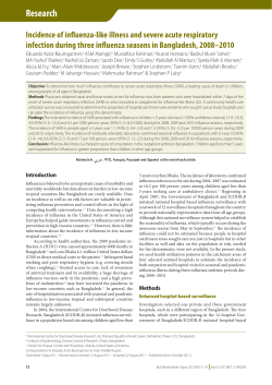 Incidence of influenza-like illness and severe acute respiratory