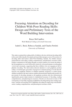 Focusing attention on decoding for children