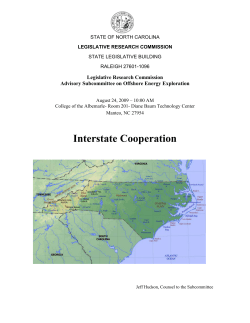 Interstate Cooperation - North Carolina General Assembly