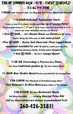 10:00AMVolleyball Tournament Starts >Plus @10AM&hellip; Gunny Sack