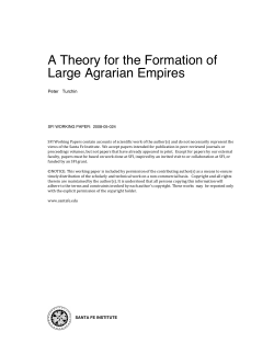 A theory for the formation of large agrarian empires