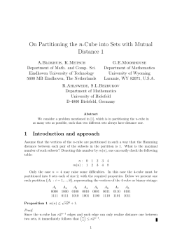 On Partitioning the n-Cube into Sets with Mutual Distance 1