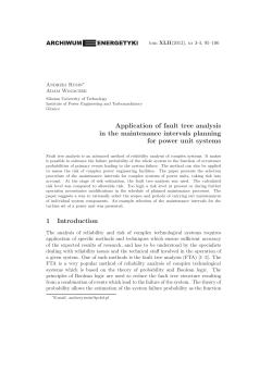 Application of fault tree analysis in the maintenance intervals