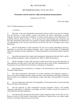 RECOMMENDATION ITU-R RA.769-2 - Protection criteria used for