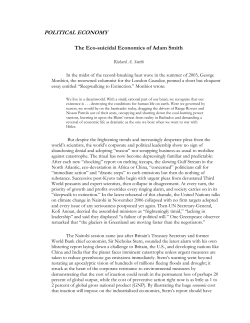 The Eco-suicidal Economics of Adam Smith