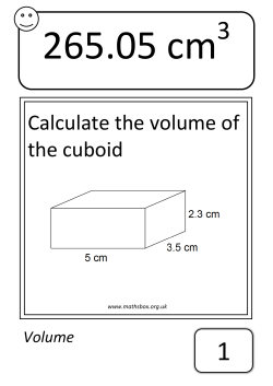 Calculate the volume of the cuboid