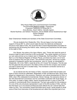 Ohio House State and Local Government Committee The Honorable