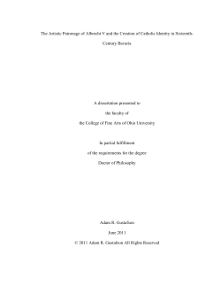 The Artistic Patronage of Albrecht V and the Creation