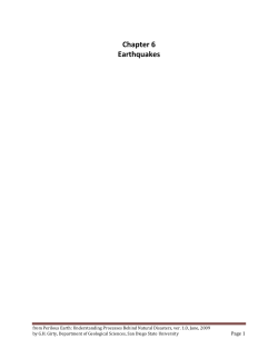 Chapter 6 Earthquakes