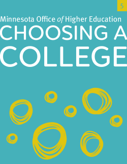 Choosing a College - Minnesota Office of Higher Education