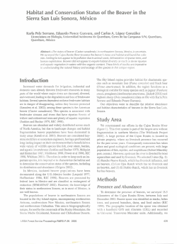 Habitat and Conservation Status of the Beaver in the Sierra San Luis