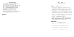 Order of Worship - Seven Rivers Presbyterian Church