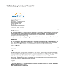 Workday Deployment Guide Version 4.0