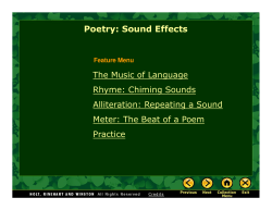 Poetry: Sound Effects