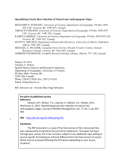 Quantifying Grizzly Bear Selection of Natural and Anthropogenic