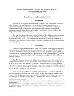 Independent Contractors, Employees and