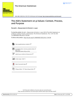 The ASA`s Statement on p-Values: Context
