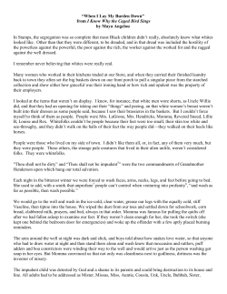 &ldquo;When I Lay My Burden Down&rdquo; from I Know Why the Caged Bird