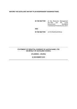 Auckland Council - Auckland Unitary Plan Independent Hearings