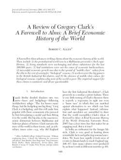 Review of Clark`s `Farewell to Alms`