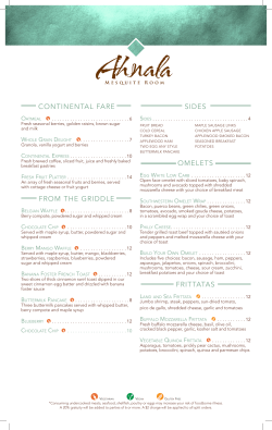CONTINENTAL FARE FROM THE GRIDDLE SIDES OMELETS