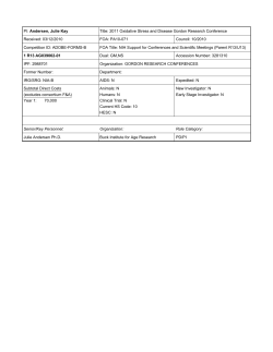 2011 Oxidative Stress and Disease Gordon Research Conference