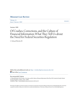 Of Crashes, Corrections, and the Culture of Financial Information