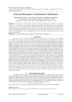 Srinivasa Ramanujan`s Contributions in Mathematics