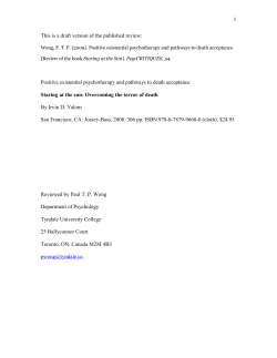 Positive existential psychotherapy and pathways to death acceptance.