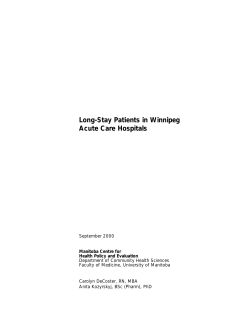Long-Stay Patients in Winnipeg Acute Care Hospitals