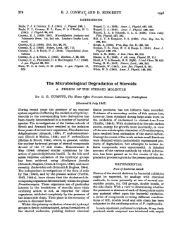 The Microbiological Degradation of Steroids