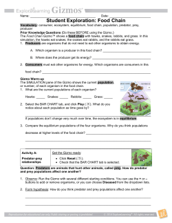 Student Exploration: Food Chain