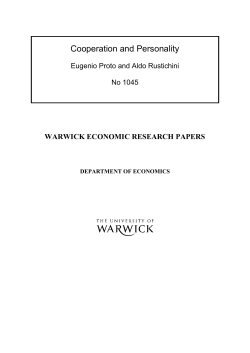 Cooperation and Personality