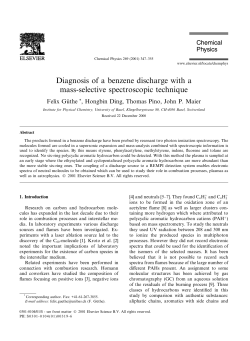 Diagnosis of a benzene discharge with a mass