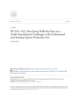 New Jersey Rolls the Dice on a Tenth Amendment Challenge to the