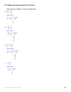 3-5 Adding and Subtracting Like Fractions