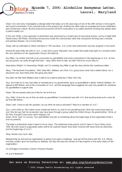 Episode 7, 2006: Alcoholics Anonymous Letter, Laurel
