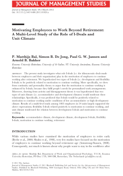 Motivating Employees to Work Beyond Retirement: A MultiLevel