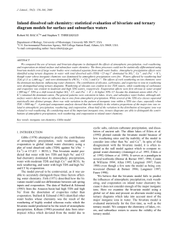 Inland dissolved salt chemistry: statistical evaluation of bivariate and